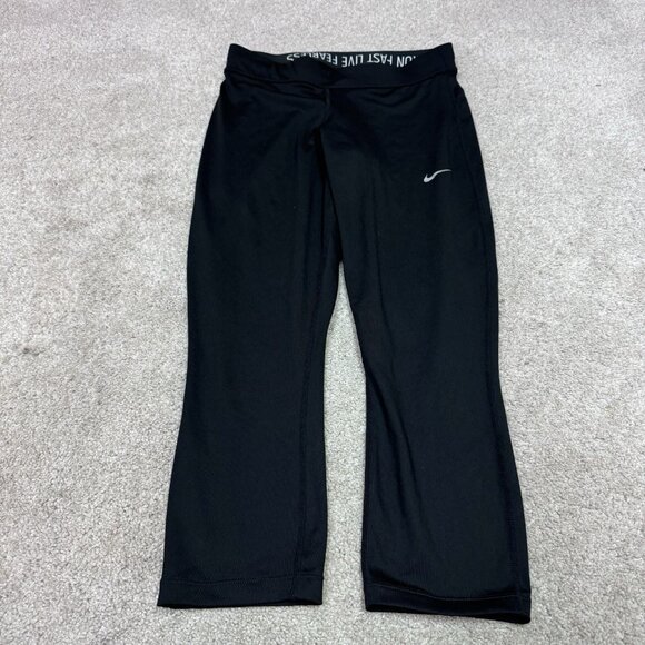 Nike Dri-Fit Leggings Capri Women’s Black Pull On Size Small - Picture 1 of 10
